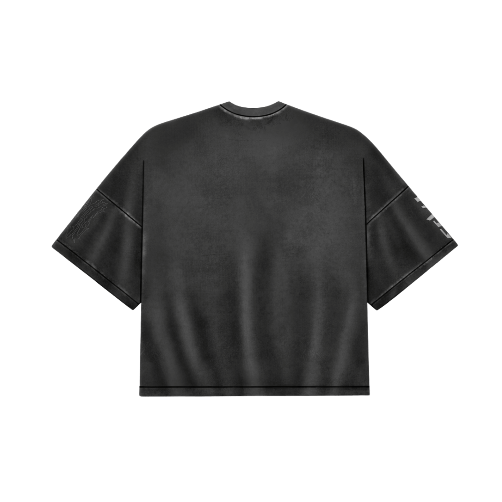 SEVN SS26 Reckoning oversized washed black 250GSM heavyweight t-shirt back view premium streetwear